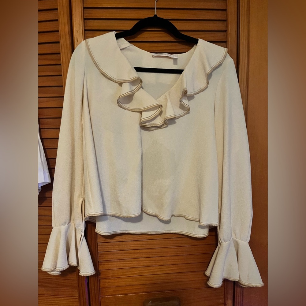 See By Chloe Cream Ruffle Blouse